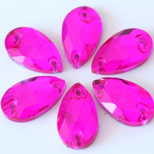 11X18 mm PEARSHAPE FUCHSIA -4p