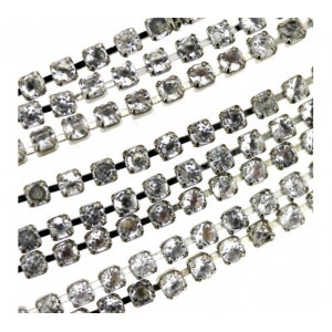 BANDE STRASS 4MM CRYSTAL A COUDRE